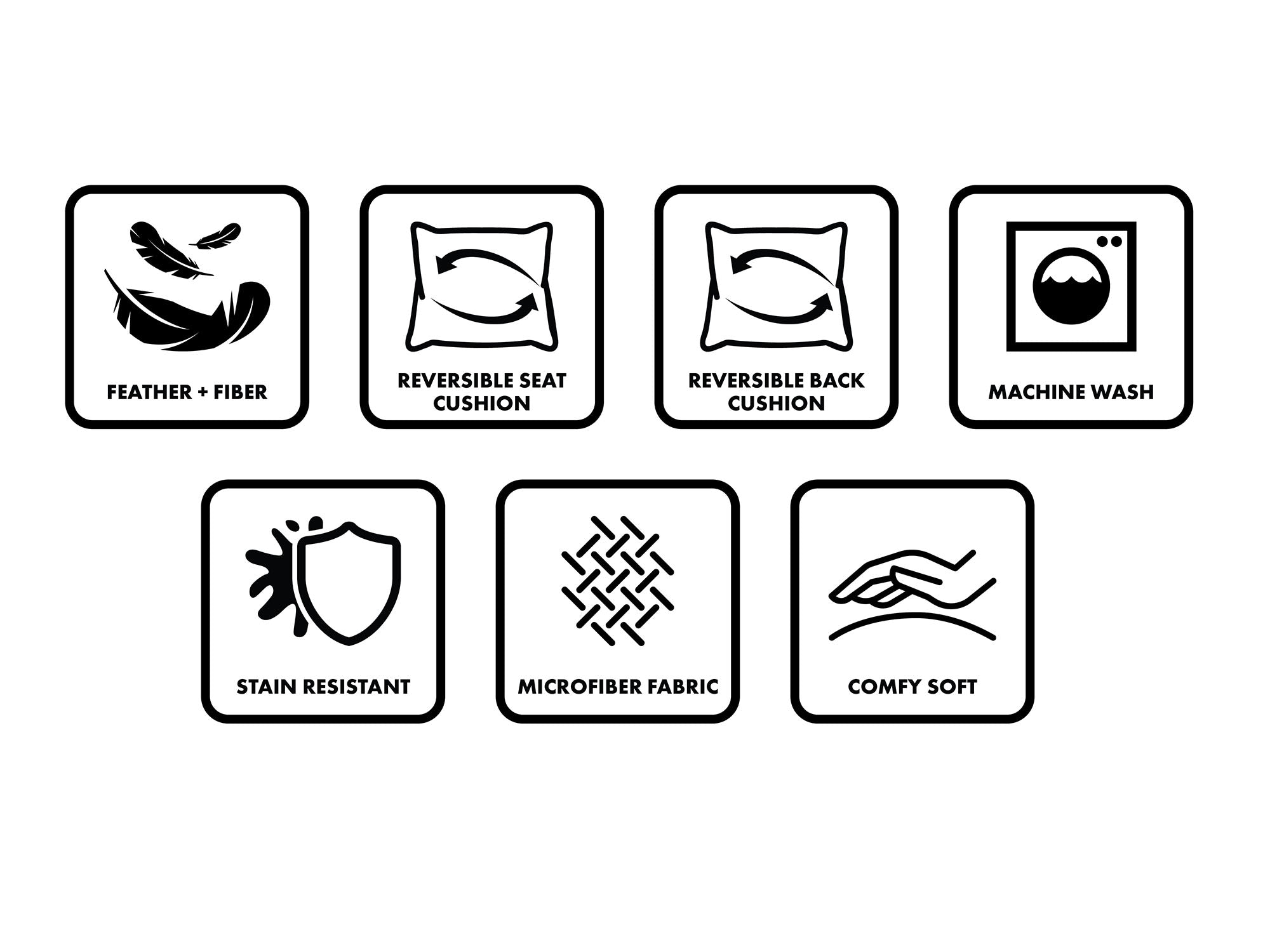 2-Piece Modular Loveseat with Down-Blend Cushions - Moisture-Repellent Fabric