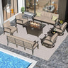 Aluminum Patio Furniture Set with Propane Fire Pit Table