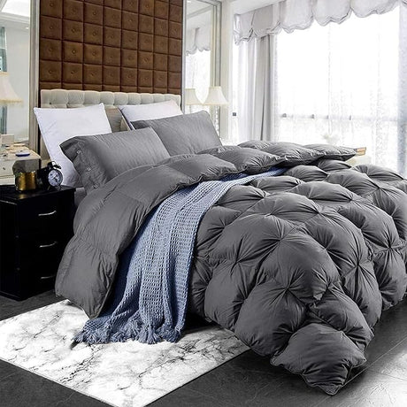 Luxurious Goose Down Feather Fiber Comforter Palatial King Size Duvet Insert