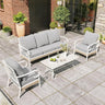 4 Piece Patio Furniture Set, 2 x Fixed Chair, 1 x 3-Seat Sofa