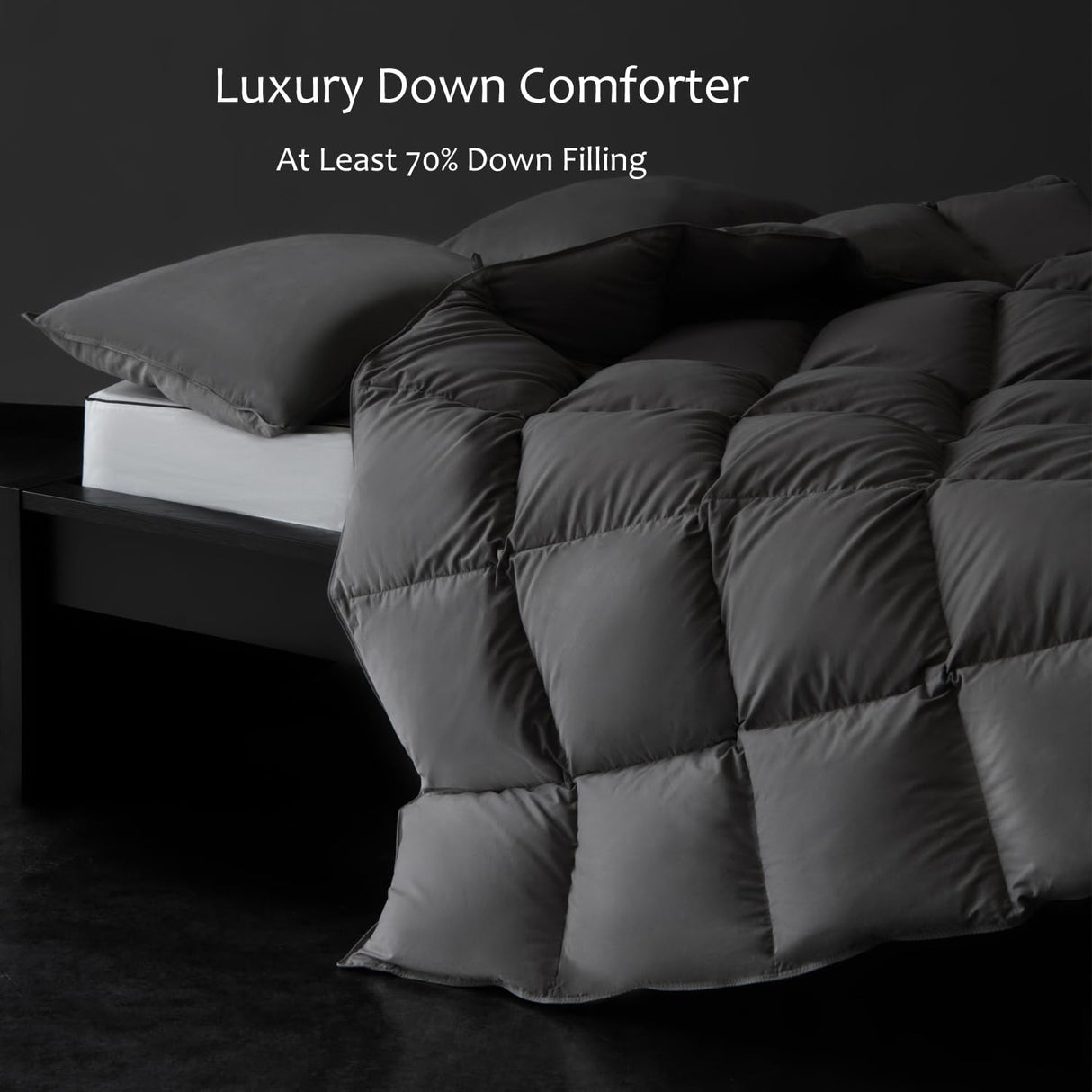 Hungarian goose down comforter with 850 fill power, soft breathable fabric, perfect for all-season warmth 