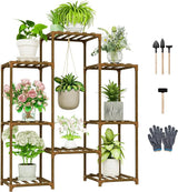 Hanging Plant Stand Large Plant Shelf  Rack Wooden Tiered Plant Holder