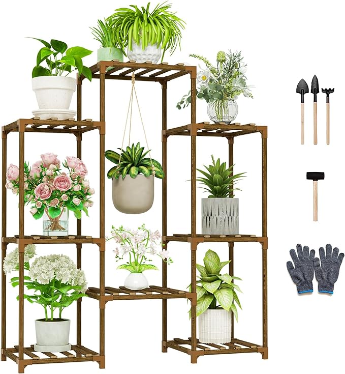 Bamworld 10-Tier Wooden Plant Stand