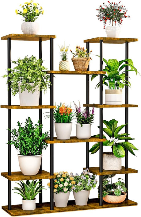 Plant Stand Indoor Corner Tiered Metal Plant Organizer 6 Tier 14 Pot