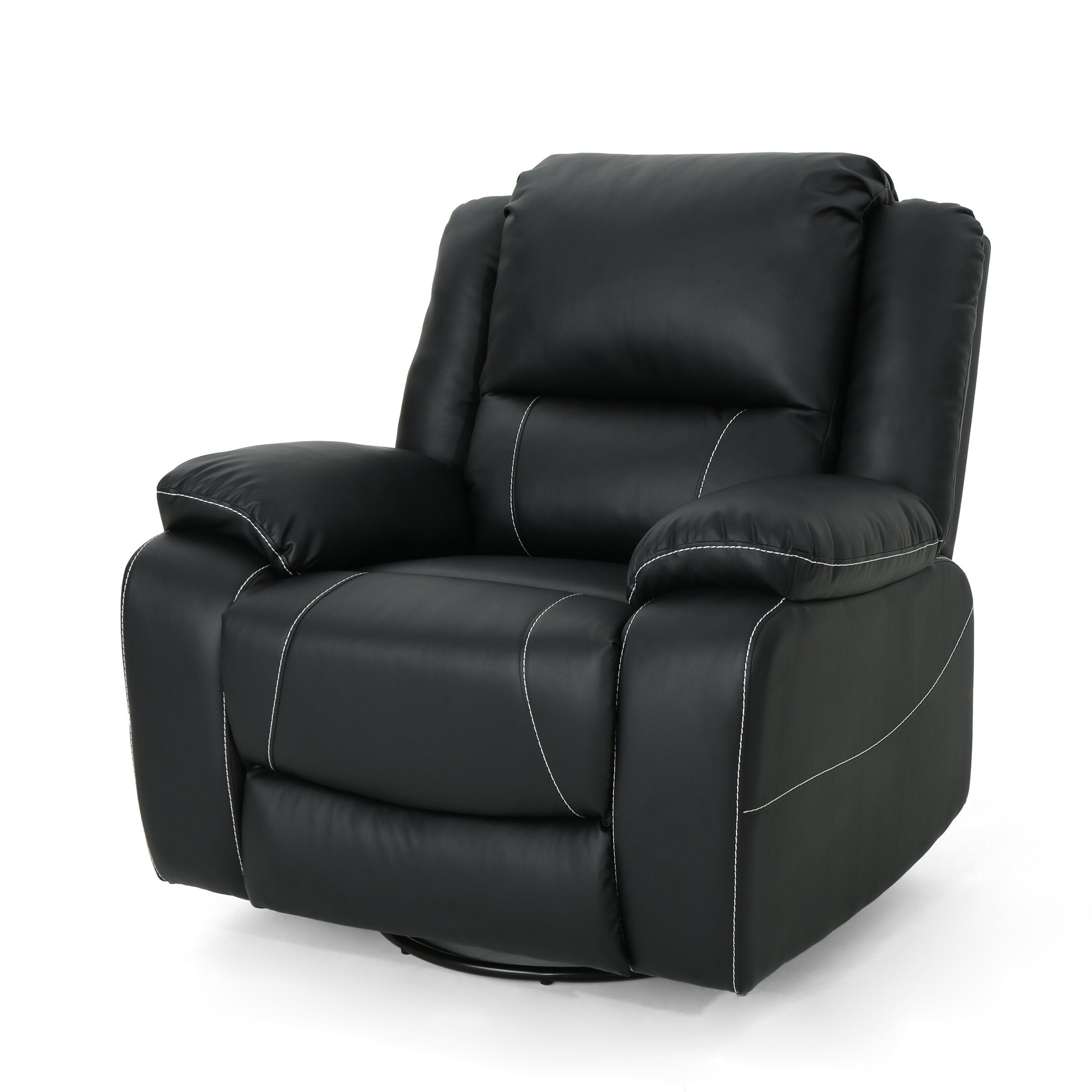 ineLuxe Black Recliner Chair with Tufted Back 