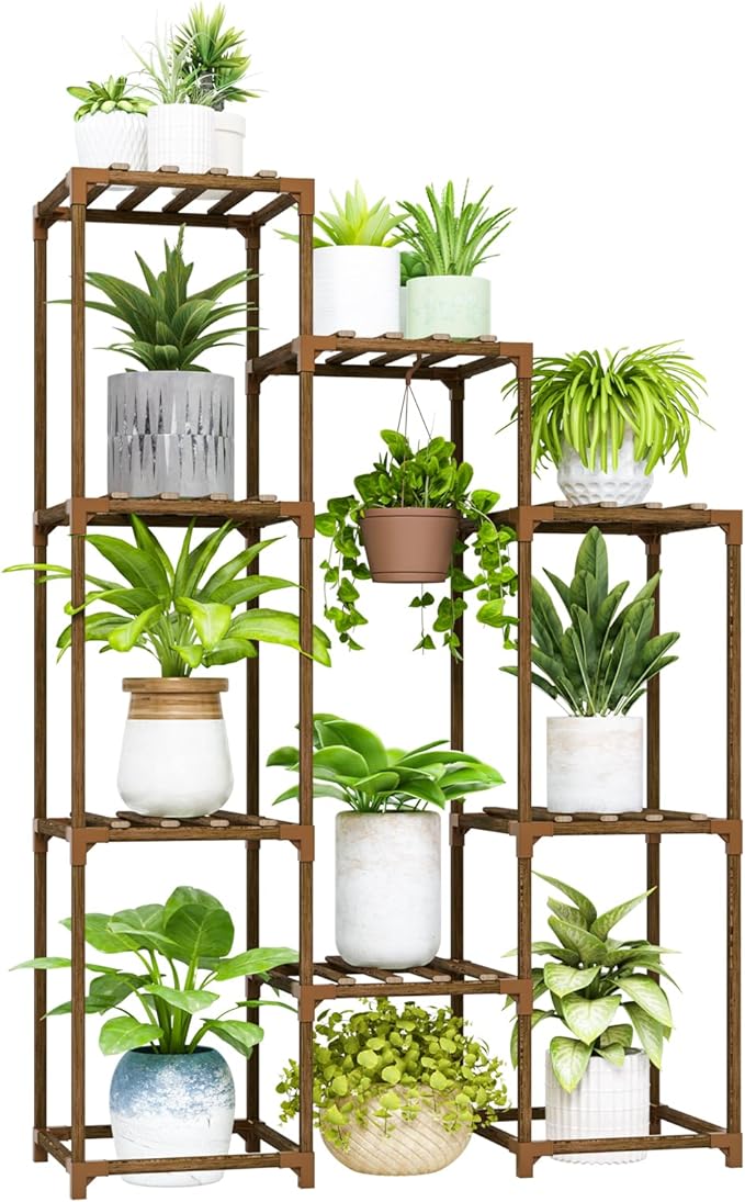 Hanging Plant Stand Large Plant Shelf  Rack Wooden Tiered Plant Holder