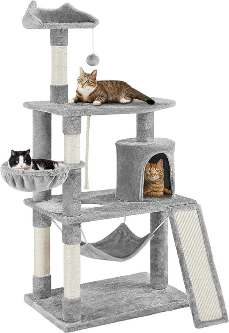 Multi-Level Cat Tree Tower Condo with Scratching Posts, Platform & Hammock