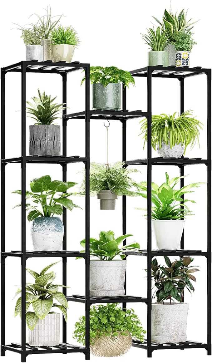 Hanging Plant Stand Large Plant Shelf  Rack Wooden Tiered Plant Holder