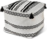 Boho Neutral Decorative Square Unstuffed Pouf - Braided Handwoven Casual Ottoman