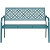 Garden Bench, Outdoor Benches with Anti-Rust Steel Metal Frame, Patio Seating