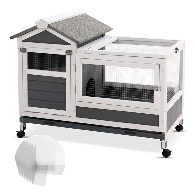 Leak-Proof Rabbit Cage with Easy-Clean Tray & Chew-Proof Wire Mesh