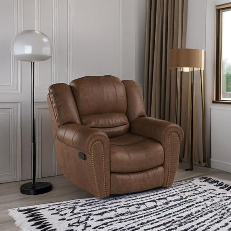 stylish leather recliner in living room
