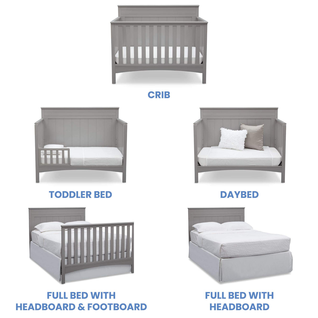 Greenguard Gold certified baby crib in modern nursery 4 in 1