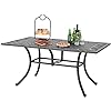 6-Person Round Cast Aluminium Outdoor Dining Table, Patio Bistro Table