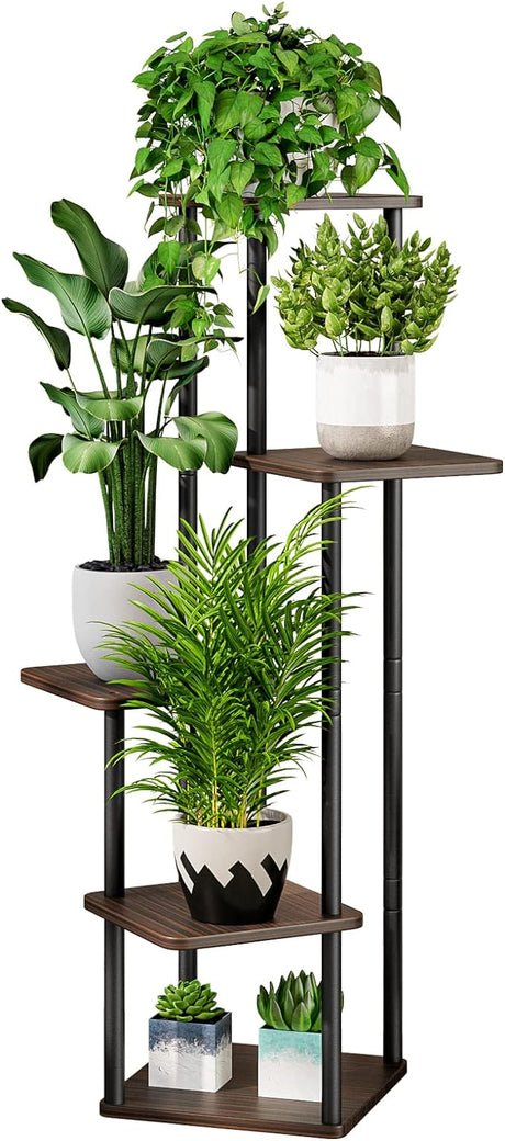 Plant Stand 5 Tier Indoor Metal Flower Shelf for Multiple Tall Flower Holders