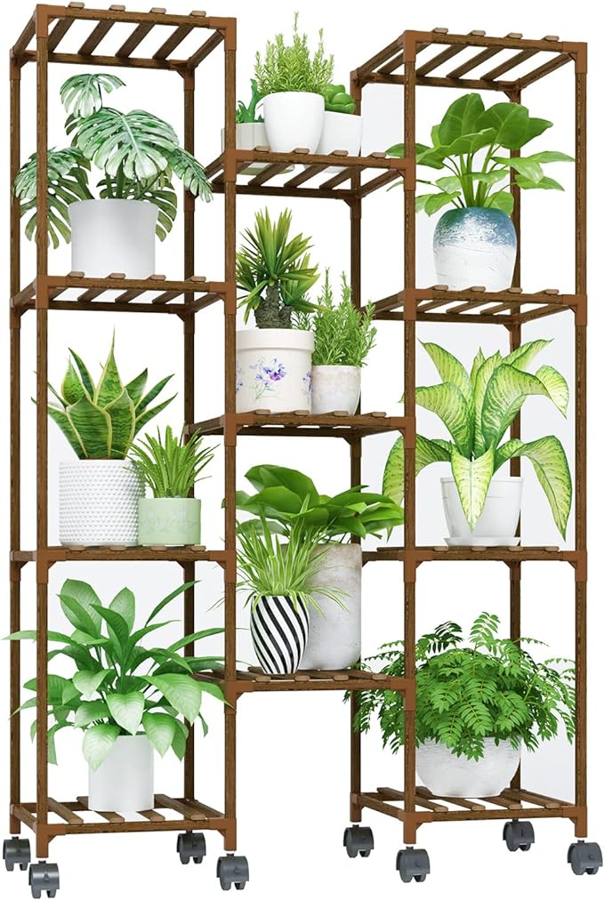 Hanging Plant Stand Large Plant Shelf  Rack Wooden Tiered Plant Holder