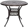 35” Round Cast Dining Table, Outdoor Patio Retro Bistro Dining Table