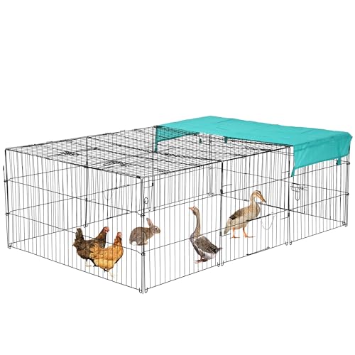 outdoor metal chicken playpen with secure latch door