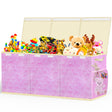 Kids Toy Chest with Flip-Top Lids & Foldable Design