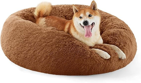 Calming Pet Bed for Medium Dogs - Donut Washable 30 inches