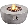 Round Stone Look Propane Gas Fire Pit Fire Table with ETL Certification