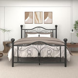 Alternative color option of the metal bed frame in black.