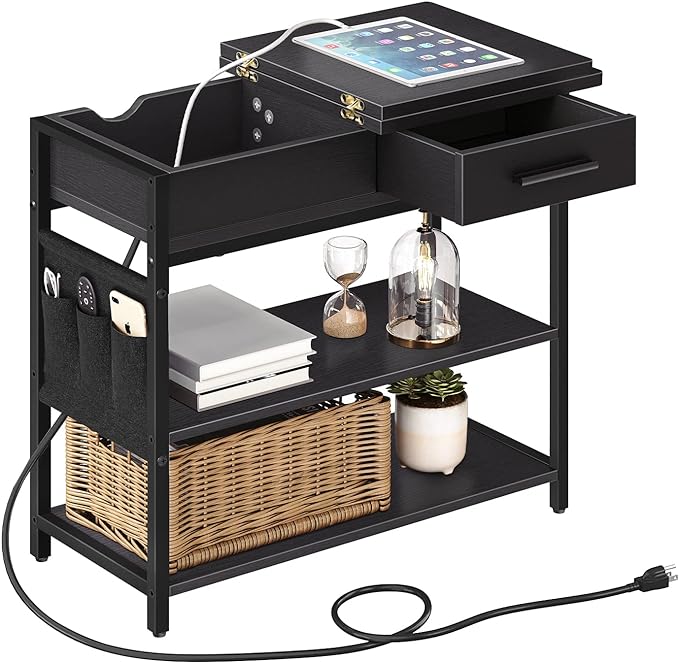 End Table with USB Ports and Outlets