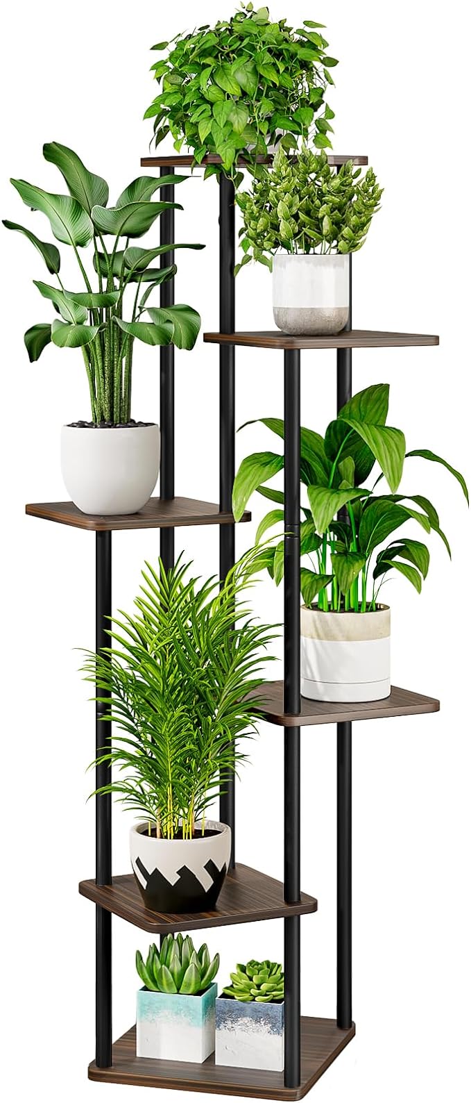 Plant Stand 5 Tier Indoor Metal Flower Shelf for Multiple Tall Flower Holders