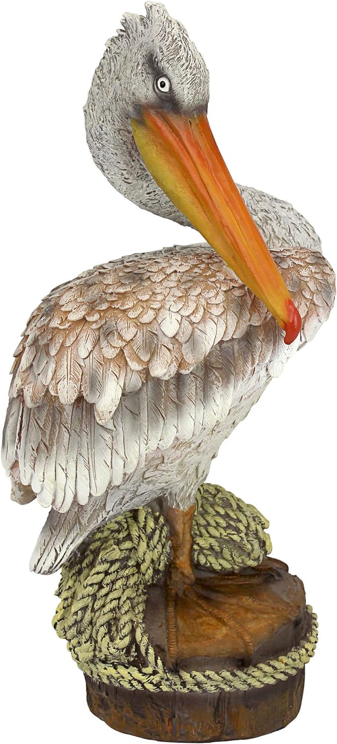 QM205301 Ocean Side Pier 51 Pelican Coastal Decor Garden Statue