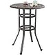 6-Person Round Cast Aluminium Outdoor Dining Table, Patio Bistro Table