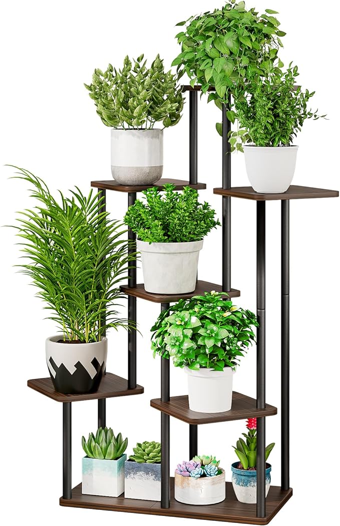 Plant Stand 5 Tier Indoor Metal Flower Shelf for Multiple Tall Flower Holders