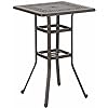 6-Person Round Cast Aluminium Outdoor Dining Table, Patio Bistro Table