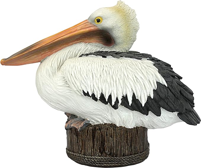 QM205301 Ocean Side Pier 51 Pelican Coastal Decor Garden Statue