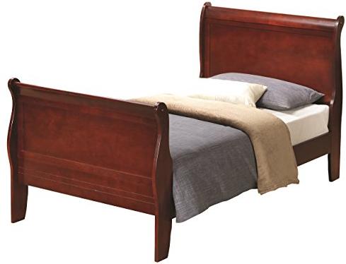 Louis Phillipe Queen Sleigh Bed - Cherry Finish