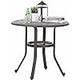 6-Person Round Cast Aluminium Outdoor Dining Table, Patio Bistro Table