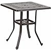 6-Person Round Cast Aluminium Outdoor Dining Table, Patio Bistro Table