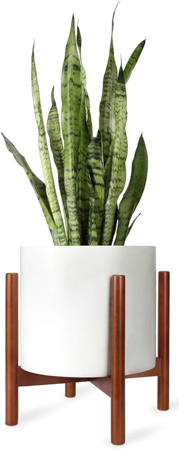 Plant Stand Mid Century Wood Flower Pot Holder (Plant Pot NOT Included) Modern Potted Stand