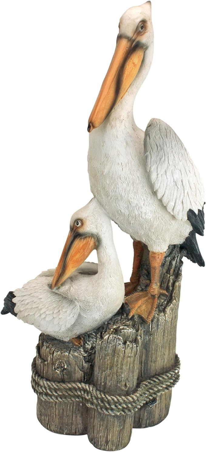 QM205301 Ocean Side Pier 51 Pelican Coastal Decor Garden Statue