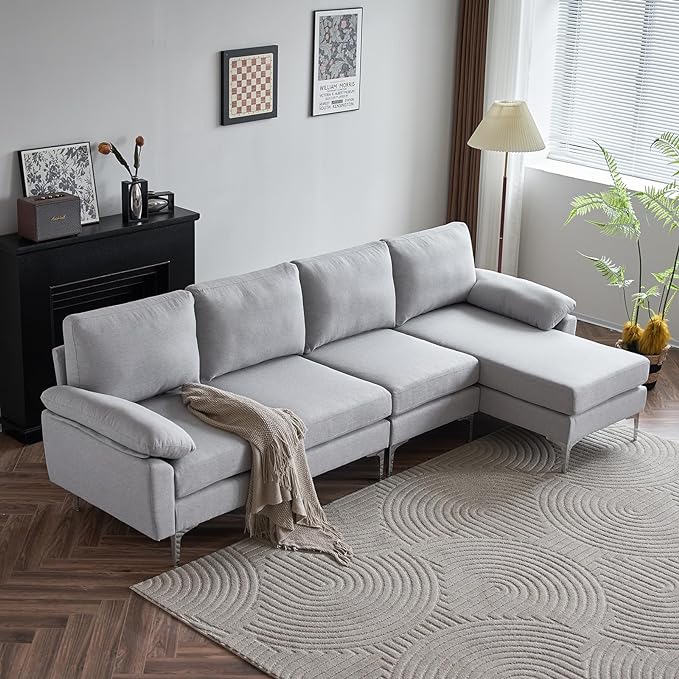 Convertible Sectional Sofa 110  L  Shape Sofa