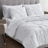 Queen Comforter Set 7 Pieces Pinch Pleat Bed in A Bag, Grey Pintuck