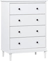 Tall Wood Dresser Bedroom Storage Drawer  4 Drawer White