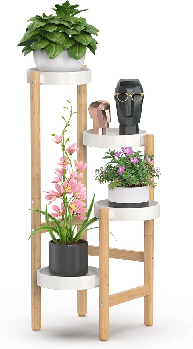 Wisuce 2-Tier Bamboo Plant Stand – Modern Display Shelf