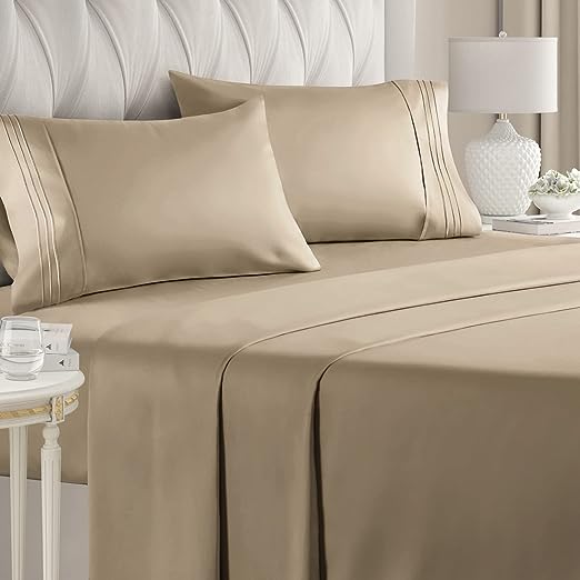 Queen Size Sheet Set - Breathable & Cooling Sheets