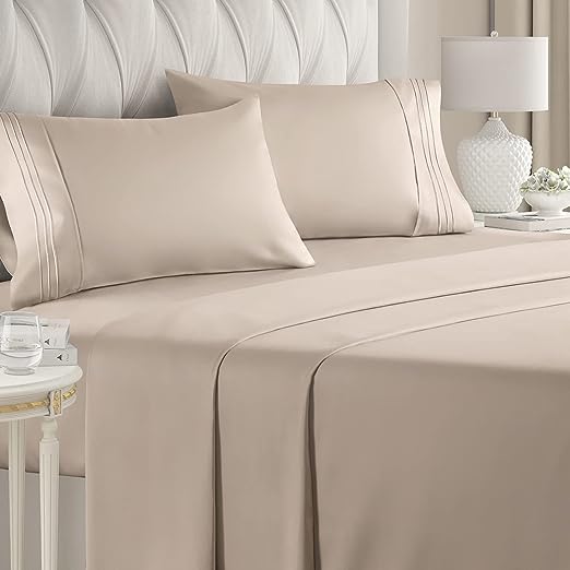 Queen Size Sheet Set - Breathable & Cooling Sheets