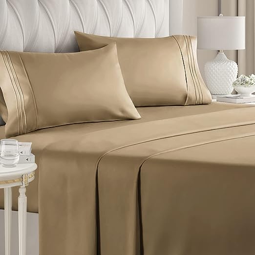 Queen Size Sheet Set - Breathable & Cooling Sheets