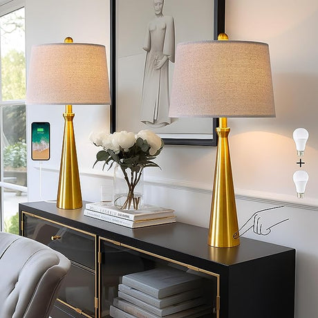 25.75" Table Lamps Set of 2 for Living Room Bedroom