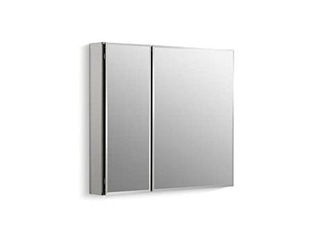 Flat 30" W x 26" H Two Medicine Cabinet with Mirrored Doors, Beveled Edges