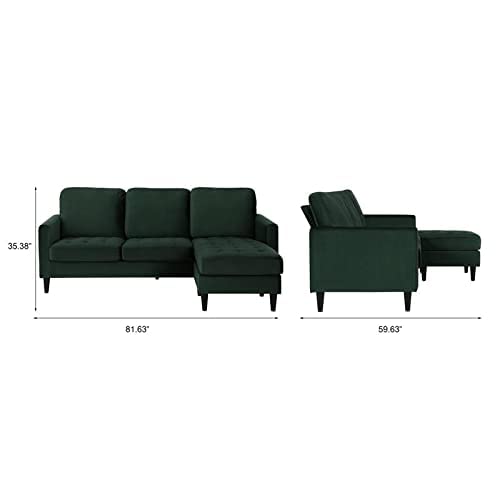 Modern Reversible Sectional Couch Upholstered