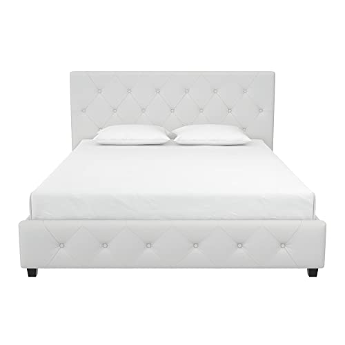 Dakota Upholstered Platform Bed with Diamond Button Tufted Headboard