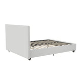 Dakota Upholstered Platform Bed with Diamond Button Tufted Headboard